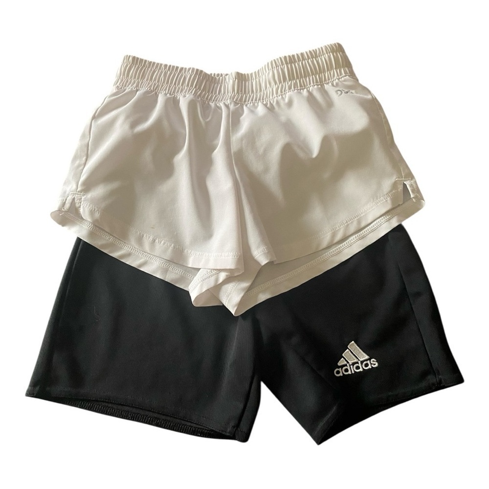 GIRLS ACTIVE SHORTS BUNDLE-DSG & ADDIDAS-SIZE 6/7